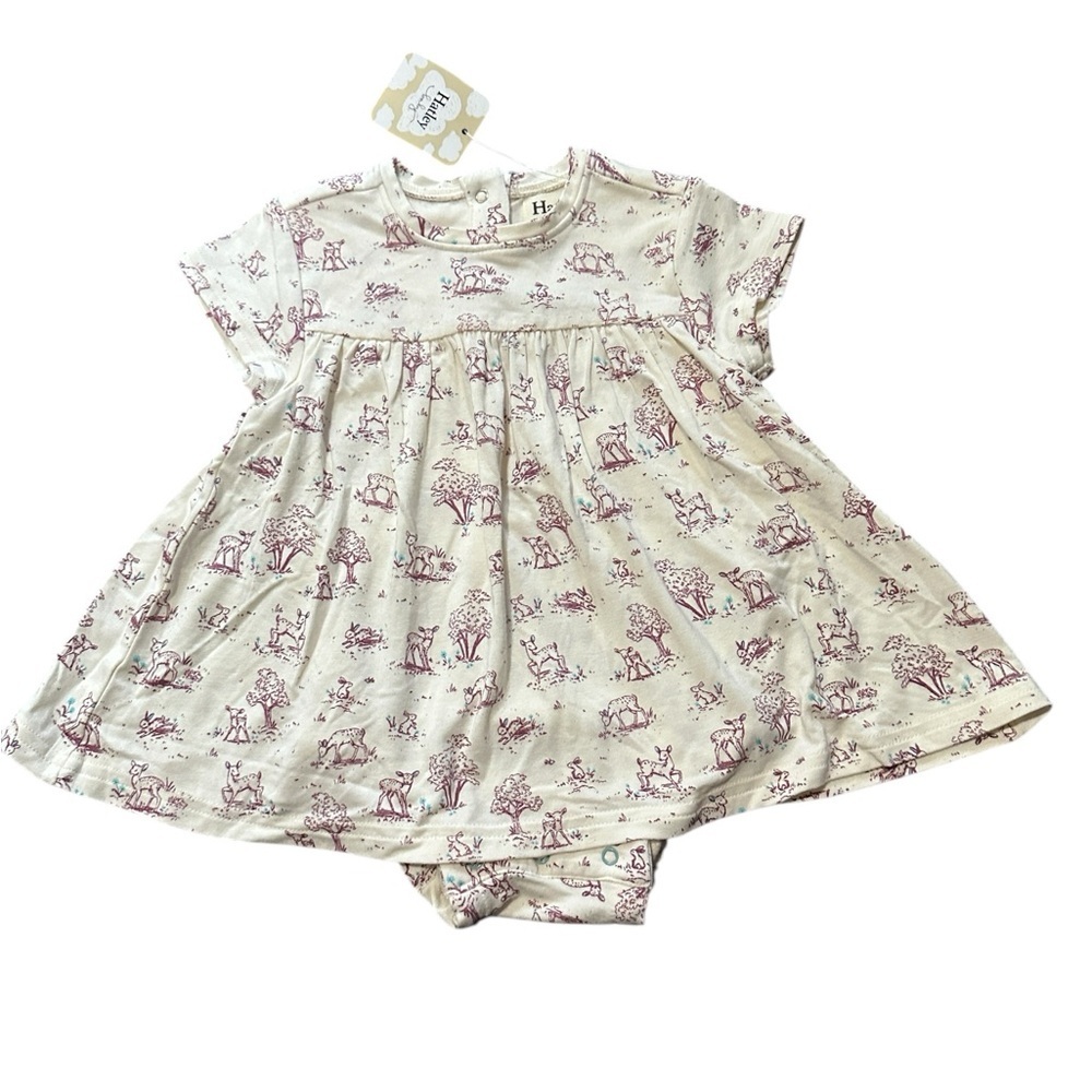 Hatley Baby soft Bamboo dress with built in diaper cover.  Sz 0-3 NWTS
